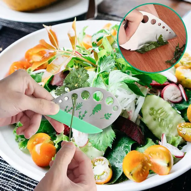 Alt view image 6 of 7 - LUVCOSY Herb Scissors, Premium Stainless Steel 5 Blade Kitchen Salad Scissors Dishwasher Safe, Sharp and Convenient 5 Blade with Safety Cover, Herb Stripping Tool and Cleaning Comb