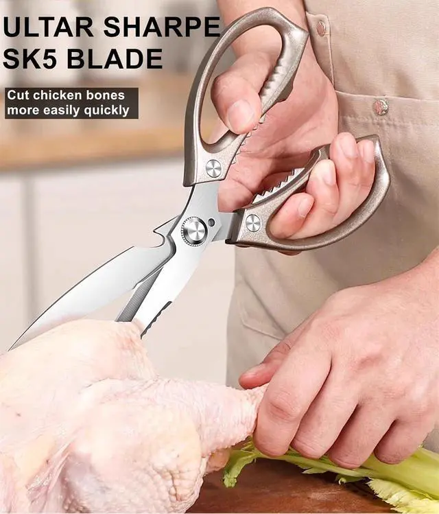 Alt view image 5 of 7 - Kitchen Scissors, All PurposeUltra Sharp Meat ScissorsHeavy Duty Cooking ScissorDishwash Safe Stainless Steel Kitchen Shears for Food, Chicken Bones, Turkey
