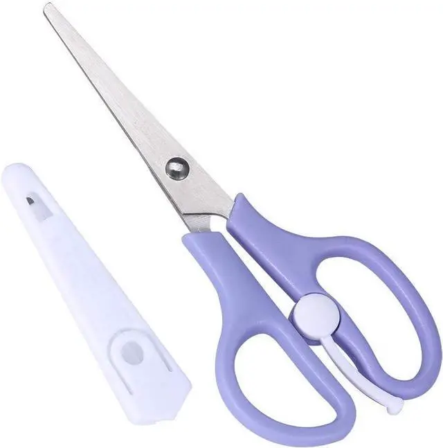 Main image of Food Shears Stainless Steel Baby Scissors Food Scissor with Plastic Cover for Toddlers, Preschool Training Kids Scissors()
