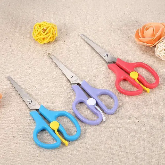 Alt view image 6 of 6 - Food Shears Stainless Steel Baby Scissors Food Scissor with Plastic Cover for Toddlers, Preschool Training Kids Scissors()