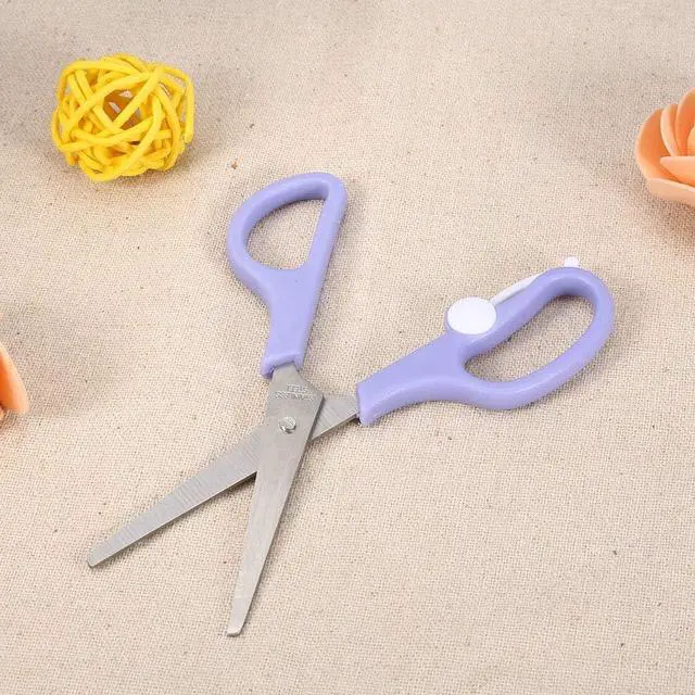 Alt view image 5 of 6 - Food Shears Stainless Steel Baby Scissors Food Scissor with Plastic Cover for Toddlers, Preschool Training Kids Scissors()