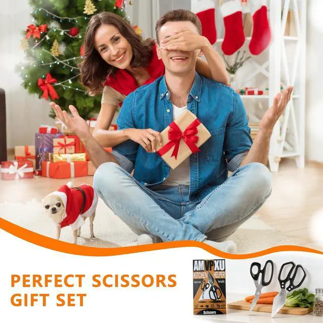 Alt view image 7 of 7 - 2-Piece Kitchen Scissors Heavy Duty, Stainless Steel Kitchen Shears | Sharp Utility Scissors for Cutting Chicken, Meat, Fish, Vegetables and Poultry, Home kitchen Utensils Gadgets