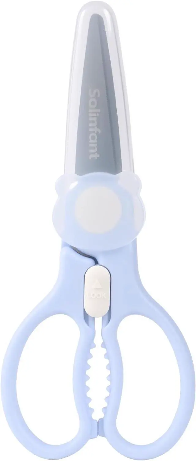 Main image of Premium Stainless Steel Portable Baby Food Safety Scissors, Detachable Feeding Shears for Toddlers Infant Kids Food Cutting Meats Noodles Vegetables with Protactive Cover