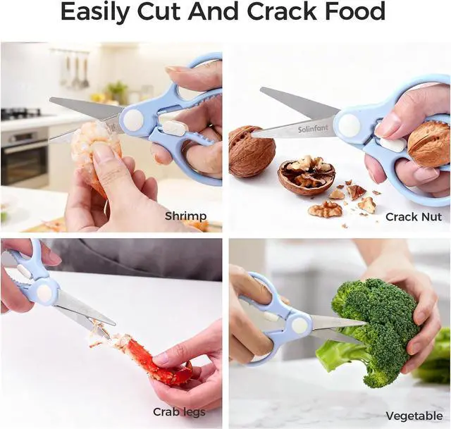 Alt view image 7 of 7 - Premium Stainless Steel Portable Baby Food Safety Scissors, Detachable Feeding Shears for Toddlers Infant Kids Food Cutting Meats Noodles Vegetables with Protactive Cover