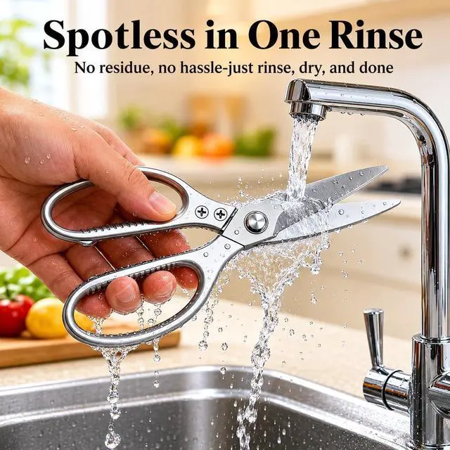 Alt view image 5 of 6 - Kitchen Shears Heavy Duty 8.5", Multipurpose Food Scissors for Meat Chicken | Detachable Design for Easy Cleaning, Dishwasher Safe, Non-Slip Comfort Grip, for Meat Chicken Vegetables Seafood & Herbs