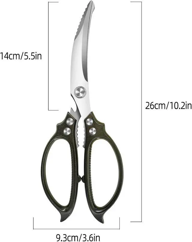 Alt view image 2 of 7 - Heavy Duty Poultry Shears,Kitchen Shears Scissors for Meat Cutting | Comfort-Grip,Premium Stainless Steel Sharp Blade,Chicken,Turkey,Fish,Dishwasher Safe with Anti-Slip Handle