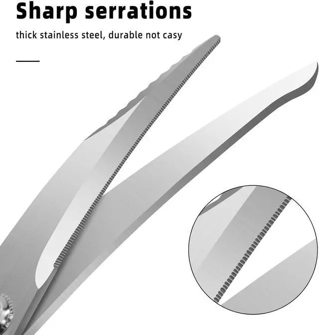 Alt view image 3 of 7 - Heavy Duty Poultry Shears,Kitchen Shears Scissors for Meat Cutting | Comfort-Grip,Premium Stainless Steel Sharp Blade,Chicken,Turkey,Fish,Dishwasher Safe with Anti-Slip Handle