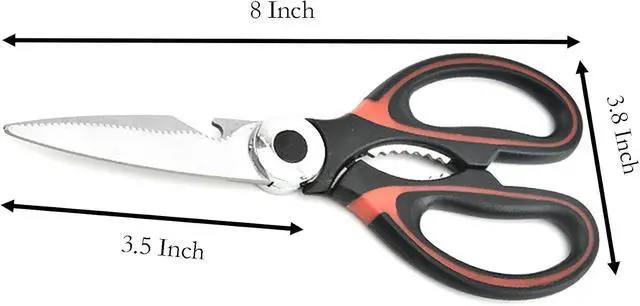 Alt view image 2 of 5 - Heavy Duty Kitchen Scissors, 2 Pcs Stainless Steel Multipurpose Sharp Utility Shear for Chicken, Fish, Meat, Bear and Nuts (2)