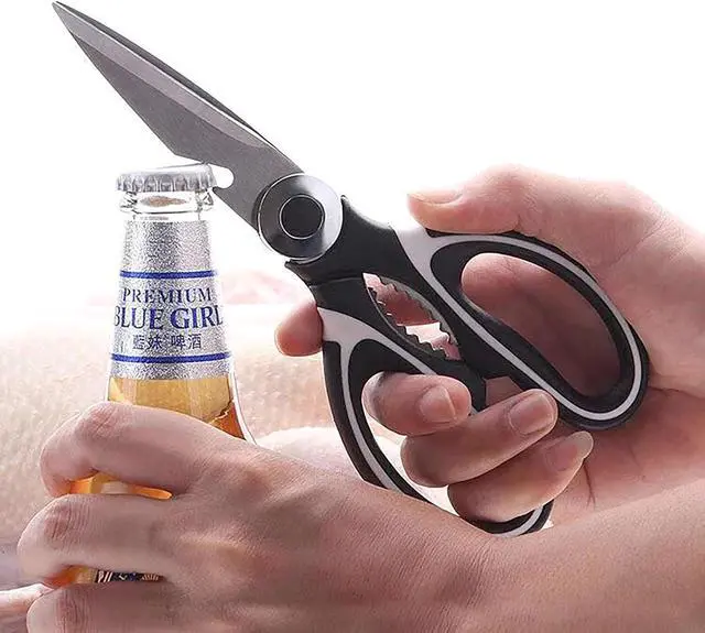 Alt view image 4 of 5 - Heavy Duty Kitchen Scissors, 2 Pcs Stainless Steel Multipurpose Sharp Utility Shear for Chicken, Fish, Meat, Bear and Nuts (2)