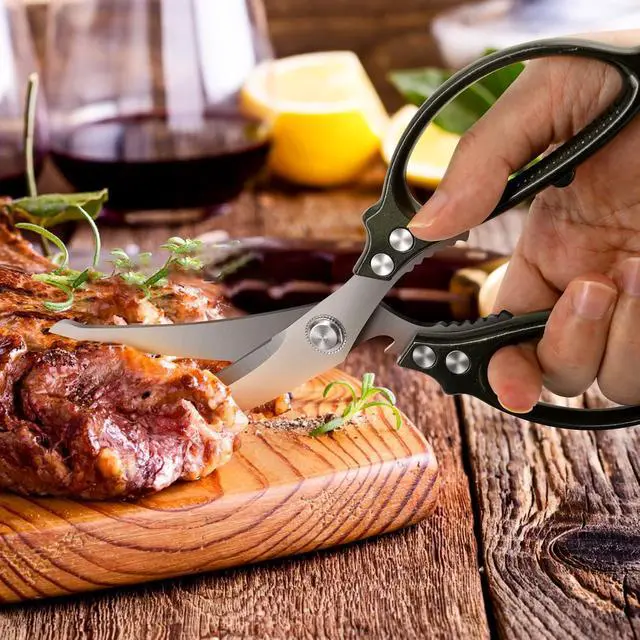 Alt view image 5 of 7 - Heavy Duty Poultry Shears,Kitchen Shears Scissors for Meat Cutting | Comfort-Grip,Premium Stainless Steel Sharp Blade,Chicken,Turkey,Fish,Dishwasher Safe with Anti-Slip Handle