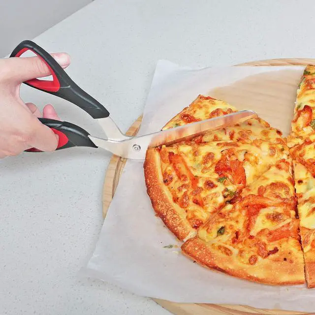 Alt view image 6 of 7 - Asdirne Pizza Scissors, Pizza Cutter with Ultra Sharp Detachable Blade and Ergonomic Soft Grip, 10.3Inch, Black&Red