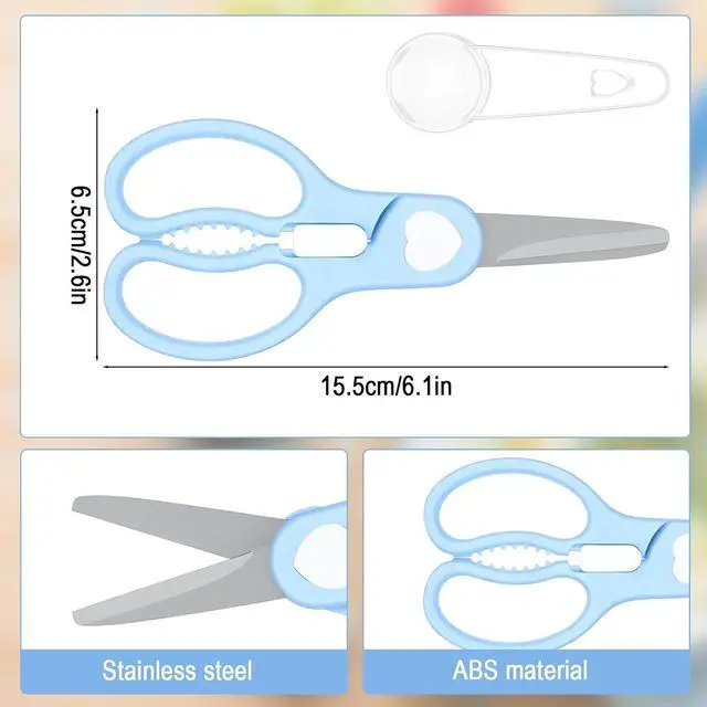 Alt view image 2 of 7 - Food Cutting Scissors, Detachable Travel Food Scissors (Blue) | Stainless Steel Shears with Protective Cover