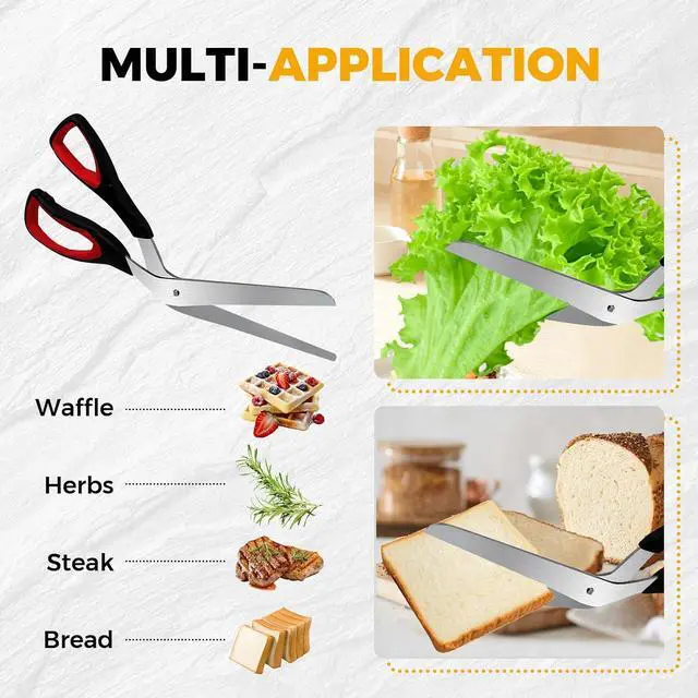 Alt view image 5 of 7 - Detachable Pizza Scissors Cutter with Sharp Stainless Steel Blade | Ergonomic Soft Grip