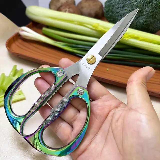 Alt view image 3 of 7 - Kitchen Scissors,All Purpose Heavy Duty Kitchen Shears 7.5 Inch | Ultra Sharp Stainless Steel for Cutting Meat Vegetables Herbs BBQ, Office Fabric Craft Use