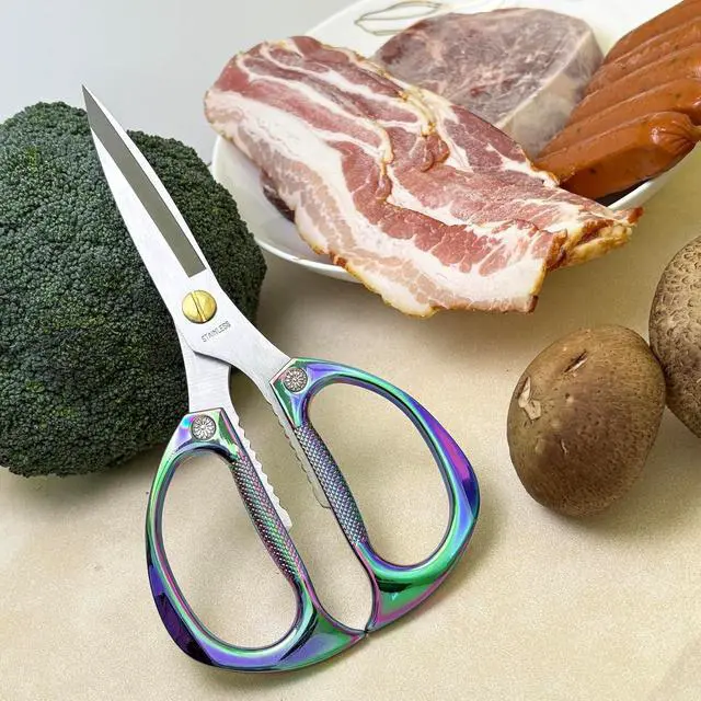 Alt view image 4 of 7 - Kitchen Scissors,All Purpose Heavy Duty Kitchen Shears 7.5 Inch | Ultra Sharp Stainless Steel for Cutting Meat Vegetables Herbs BBQ, Office Fabric Craft Use