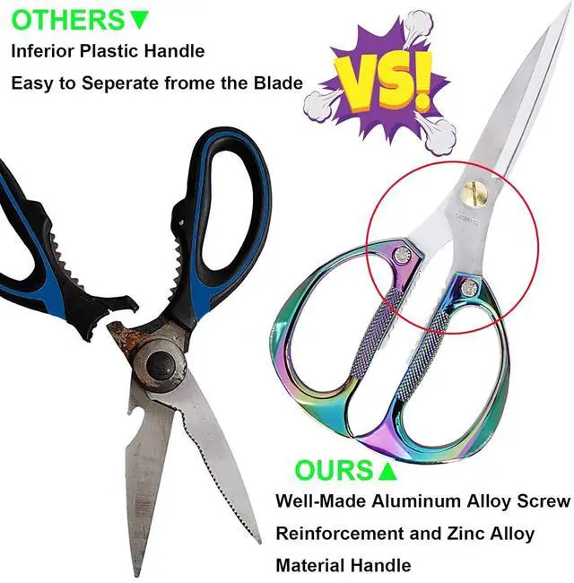 Alt view image 6 of 7 - Kitchen Scissors,All Purpose Heavy Duty Kitchen Shears 7.5 Inch | Ultra Sharp Stainless Steel for Cutting Meat Vegetables Herbs BBQ, Office Fabric Craft Use