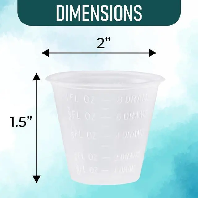 Alt view image 2 of 7 - 200 Pack 1-oz. Disposable Medicine Cups with Graduated Dosage Lines for Pills or Liquid, 200 Bulk Pack, Single Serve Measuring for Home, Nurse, Hospital, Medical Care |200 Pack