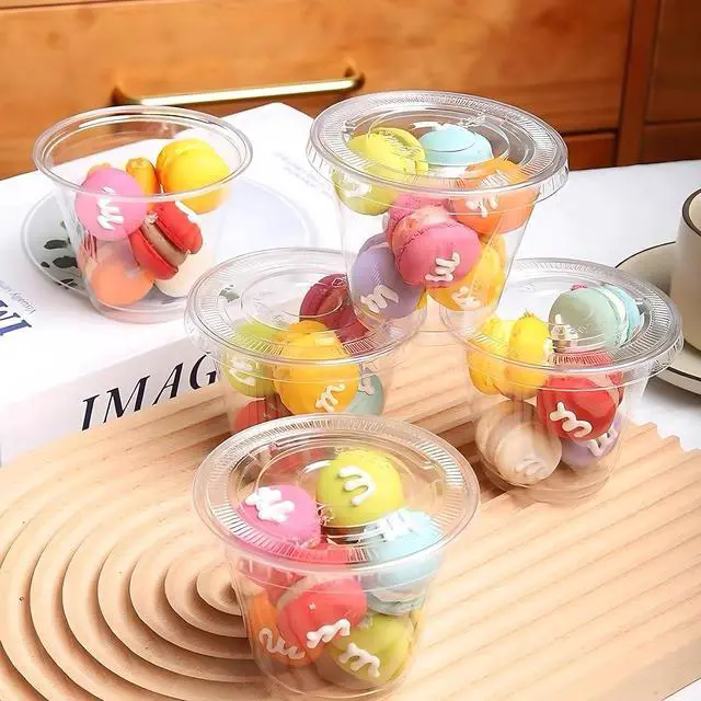 Alt view image 6 of 7 - CenYouful 9 oz Clear Plastic Cups with Flat Lids No Hole, 20 Packs, Disposable Dessert Cups with Lids for Ice Cream, Cake, Snacks, Fruit, Cold Drinks, Smoothie, Pudding, Salad