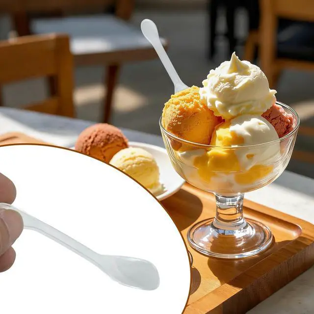 Alt view image 4 of 7 - 30 Pieces Plastic Caviar Spoons, Small Disposable Dessert Spoons for Sampling, Tasting, Ice Cream Cup, Party Supplies (30, Clear)