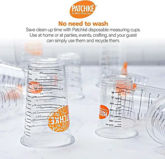 Alt view image 7 of 7 - 16 Oz - 2 Cup 450 ML - Disposable Measuring Cups - Plastic Graduated Mixing Cups - for Mixing Resin/Epoxy, Paint, Cooking, Baking and Crafts (12 pack)