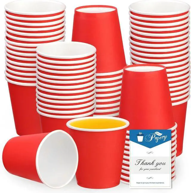 Main image of 100 Pack 3oz Red Paper Cups, Mouthwash Cups, Bathroom Cups | Small Paper Cups, 3oz Disposable Cups, Ideal for Bathroom, Supermarket, Birthday Party, Picnic and BBQ