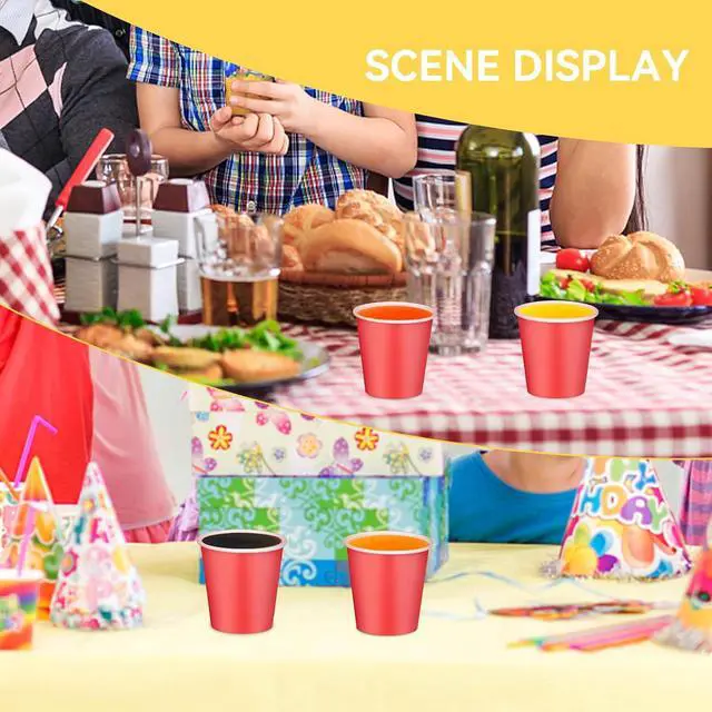Alt view image 7 of 7 - 100 Pack 3oz Red Paper Cups, Mouthwash Cups, Bathroom Cups | Small Paper Cups, 3oz Disposable Cups, Ideal for Bathroom, Supermarket, Birthday Party, Picnic and BBQ