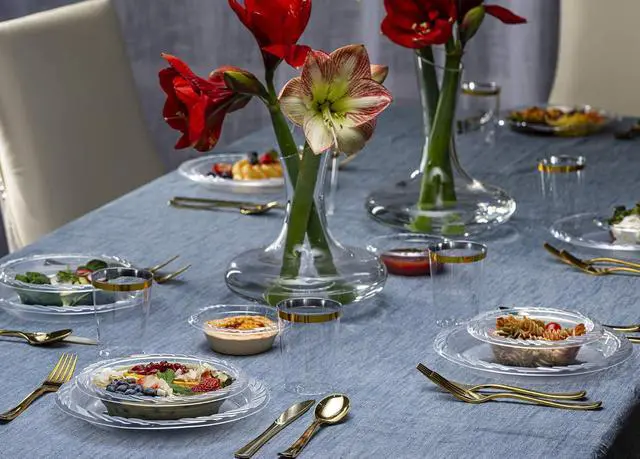 Alt view image 3 of 7 - PLASTICPRO 6'' inch Premium Crystal Clear Disposable Plastic Dessert Size Party Plate Pack of 40