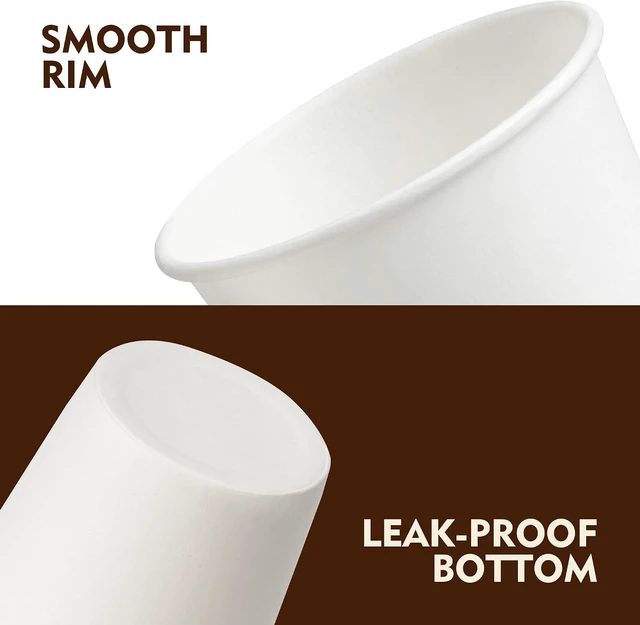 Alt view image 3 of 6 - YEEHAW 3 oz 100 Pack Small White Disposable Paper Cups | For Coffee/Bathroom/Mouthwash Use, Sturdy & Leak-Proof Paper, Bulk 100 Pack, Ideal For Hotels/Offices/Home