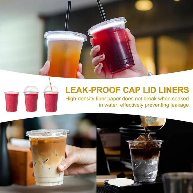 Alt view image 6 of 7 - PATIKIL 4.5 Inch Leak-Proof Cup Cap Lid Liners, 500 Pcs Round Sealing Paper Pads Disposable Paper Cup Cover Sealer Film for Plastic Drink Milk Tea Coffee Beverage, White