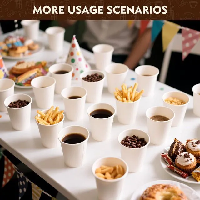 Alt view image 6 of 6 - YEEHAW 3 oz 100 Pack Small White Disposable Paper Cups | For Coffee/Bathroom/Mouthwash Use, Sturdy & Leak-Proof Paper, Bulk 100 Pack, Ideal For Hotels/Offices/Home