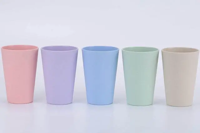 Alt view image 3 of 5 - Wheat Straw Unbreakable Cup | 16 oz Reusable Water Drinking Glasses Sets of 5 | Lightweight Tumbler for Kitchen Outdoor | Dishwasher Safe, BPA Free and Eco friendly (16 oz, 5 Color_A)