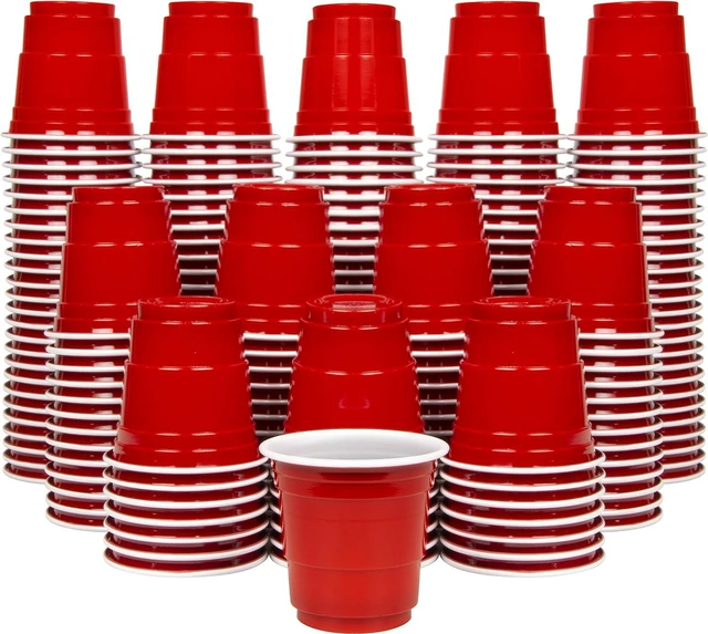 Main image of GoBig 200 Pack 2 oz Plastic Shot Cups - Mini 2oz Party Cups, Red