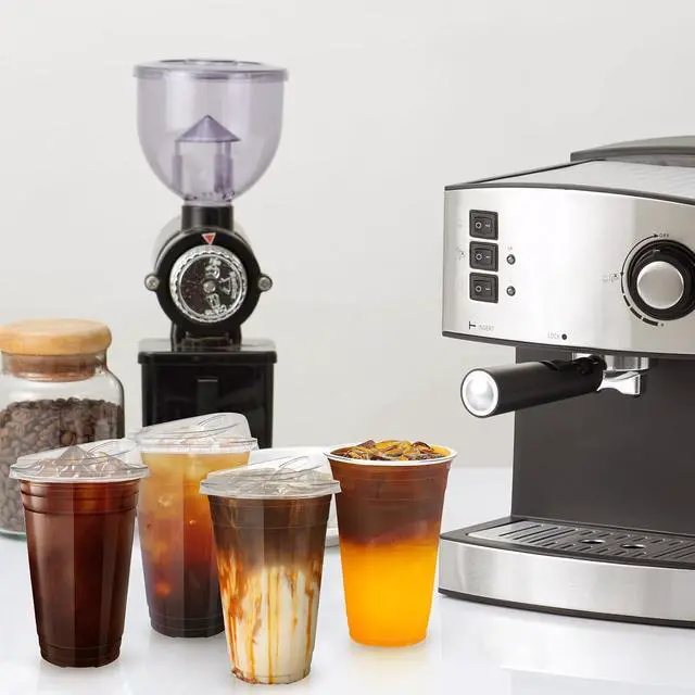 Alt view image 5 of 7 - GGOLDMER 25 Sets 20 oz Plastic Cups with Strawless Sip Lids, Disposable Iced Coffee Cups with Lids, Clear Plastic Cups with Lid for Cold Beverage, Smoothies, Juices
