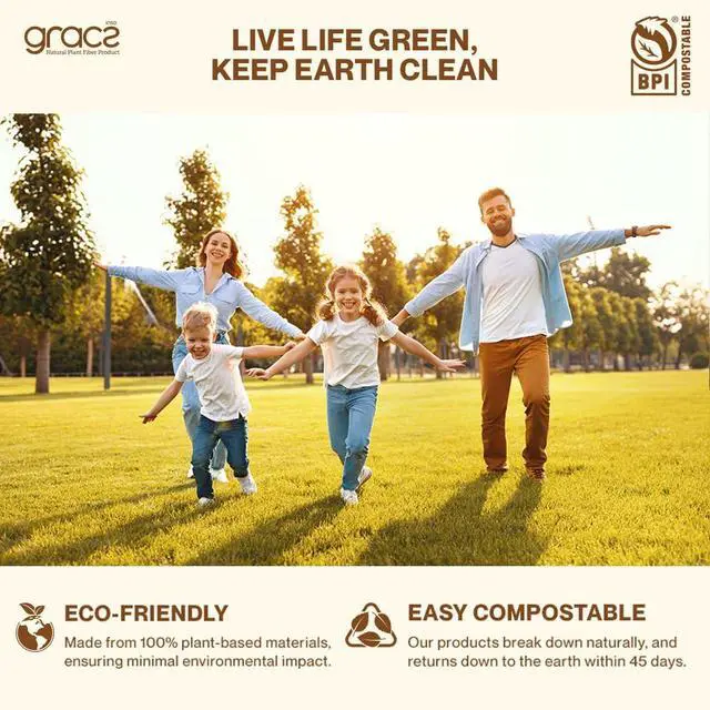 Alt view image 7 of 7 - Gracz Disposable Plates - Round Compostable Paper Plates 7-inch - Made from Renewable Sugarcane Fiber - For Home, Catering, Schools, Healthcare Facilities - Pack of 50
