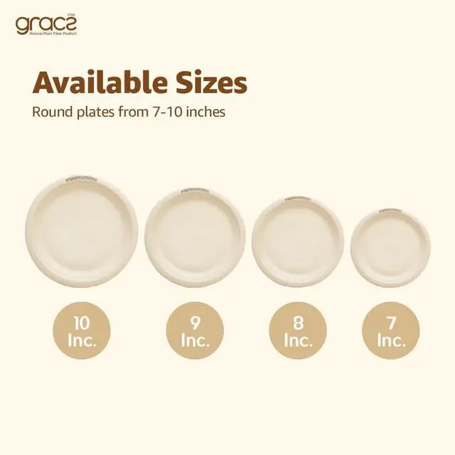 Alt view image 6 of 7 - Gracz Disposable Plates - Round Compostable Paper Plates 7-inch - Made from Renewable Sugarcane Fiber - For Home, Catering, Schools, Healthcare Facilities - Pack of 50