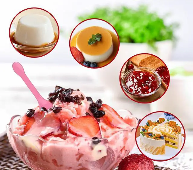 Alt view image 6 of 7 - 50 Pieces Plastic Caviar Spoons, Small Disposable Dessert Spoons for Sampling, Tasting, Ice Cream Cup, Party Supplies (50, Pink)