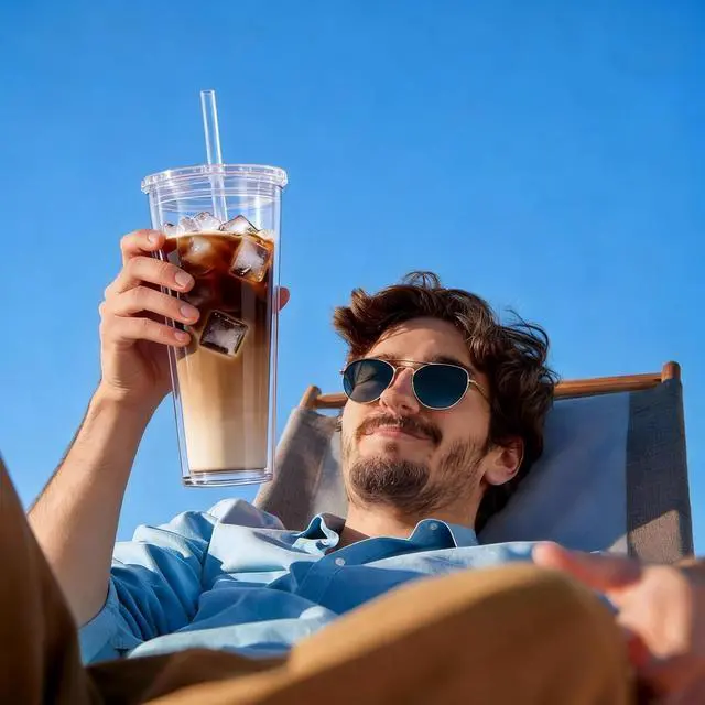 Alt view image 7 of 7 - 24oz Tumbler with Lid and Straw, Leak Proof and Double Wall Insulated Reusable Plastic Cups,Travel Reusable Iced Coffee Cup (1, Transparent Color)