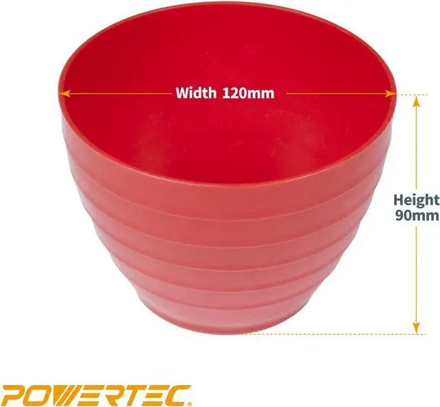 Alt view image 4 of 5 - POWERTEC Plastic Mixing Bowl 25 oz 4.7" Width for Arts and Crafts & DIY, Reusable Flexible Bowl for Paint, Plaster, Epoxy Resin, Varnish, Jesmonite - 1 Pack (71125)