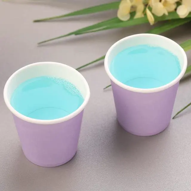 Alt view image 4 of 7 - 3 oz 100 Pack Disposable Mouthwash Cups Bathroom Paper Cups | Bathroom Cups Espresso Cups, Purple Cup for Snack, Bathroom Espresso Perfect for Home Office Condos Rvs Campers