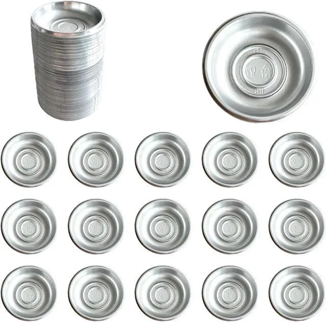 Main image of 100 Pcs Plastic Disposable Sauce Dishes, Dipping Soy Sauce Seasoning Plate Bowls, Mini Condiment Appetizer Tray for Sushi Soy Mustard Vinegar Ketchup BBQ, Silver Circular