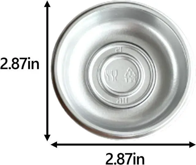 Alt view image 2 of 7 - 100 Pcs Plastic Disposable Sauce Dishes, Dipping Soy Sauce Seasoning Plate Bowls, Mini Condiment Appetizer Tray for Sushi Soy Mustard Vinegar Ketchup BBQ, Silver Circular