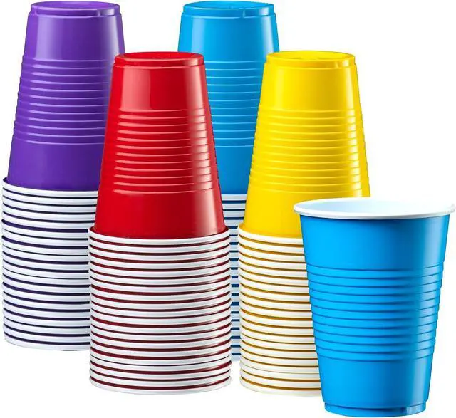 Main image of GUSTO [9 oz. - 50 Count Plastic Party Cups Disposable - Assorted Colors Drinking Cups for Party, Events, and Everyday Use (Formerly Comfy Package)