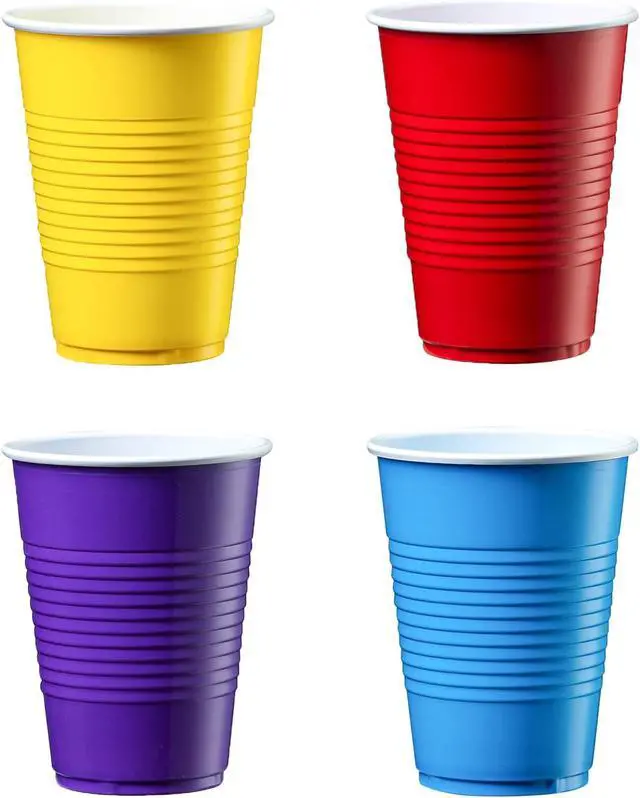 Alt view image 2 of 7 - GUSTO [9 oz. - 50 Count Plastic Party Cups Disposable - Assorted Colors Drinking Cups for Party, Events, and Everyday Use (Formerly Comfy Package)