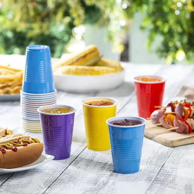 Alt view image 3 of 7 - GUSTO [9 oz. - 50 Count Plastic Party Cups Disposable - Assorted Colors Drinking Cups for Party, Events, and Everyday Use (Formerly Comfy Package)