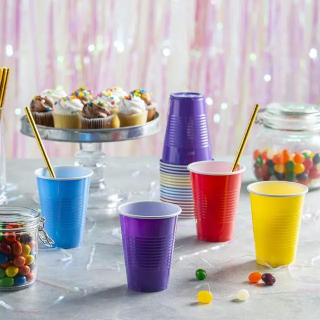 Alt view image 5 of 7 - GUSTO [9 oz. - 50 Count Plastic Party Cups Disposable - Assorted Colors Drinking Cups for Party, Events, and Everyday Use (Formerly Comfy Package)