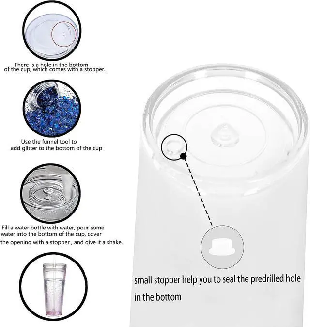 Alt view image 3 of 7 - 24oz Tumbler with Lid and Straw, Leak Proof and Double Wall Insulated Reusable Plastic Cups,Travel Reusable Iced Coffee Cup (1, Transparent Color)