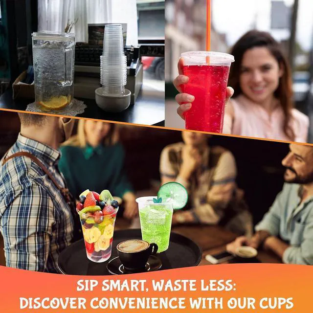 Alt view image 4 of 7 - 9oz Translucent Thin Wall Plastic Cold Cup- Pack of 100ct