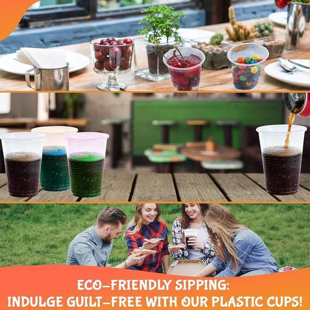 Alt view image 3 of 7 - 9oz Translucent Thin Wall Plastic Cold Cup- Pack of 100ct