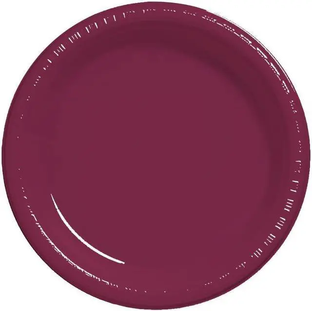 Main image of Creative Converting Touch of Color 20 Count Plastic Lunch Plates, Burgundy - 28312211, 7"