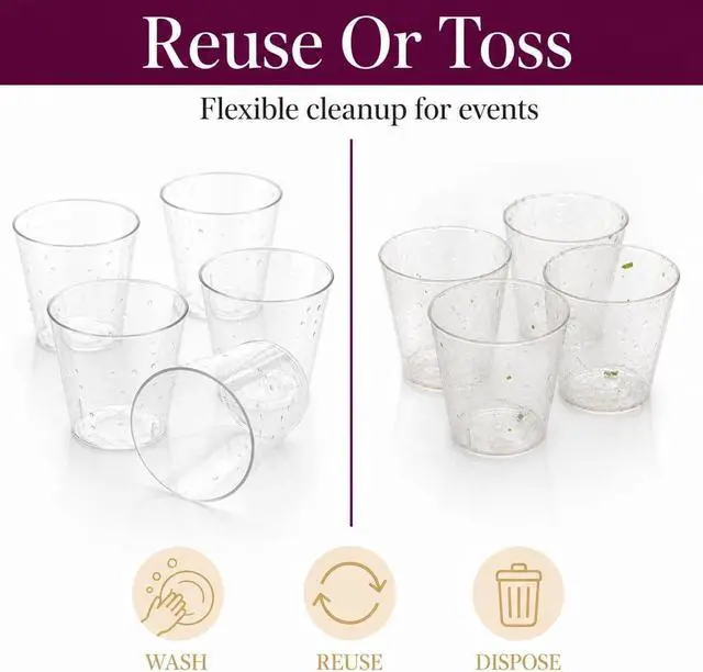 Alt view image 5 of 7 - Embellish Crystal Clear Hard Plastic 1oz Clear Shot Glass Pack Of 50 | For jello shots, whiskey tastings, liquor samples, sauces & dips; rigid glass look; bulk supply for bars & parties
